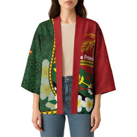 Personalised PNG Simbu Provins Kimono Papua New Guinea Plumeria Melanesian Pattern - Polynesian Pride
