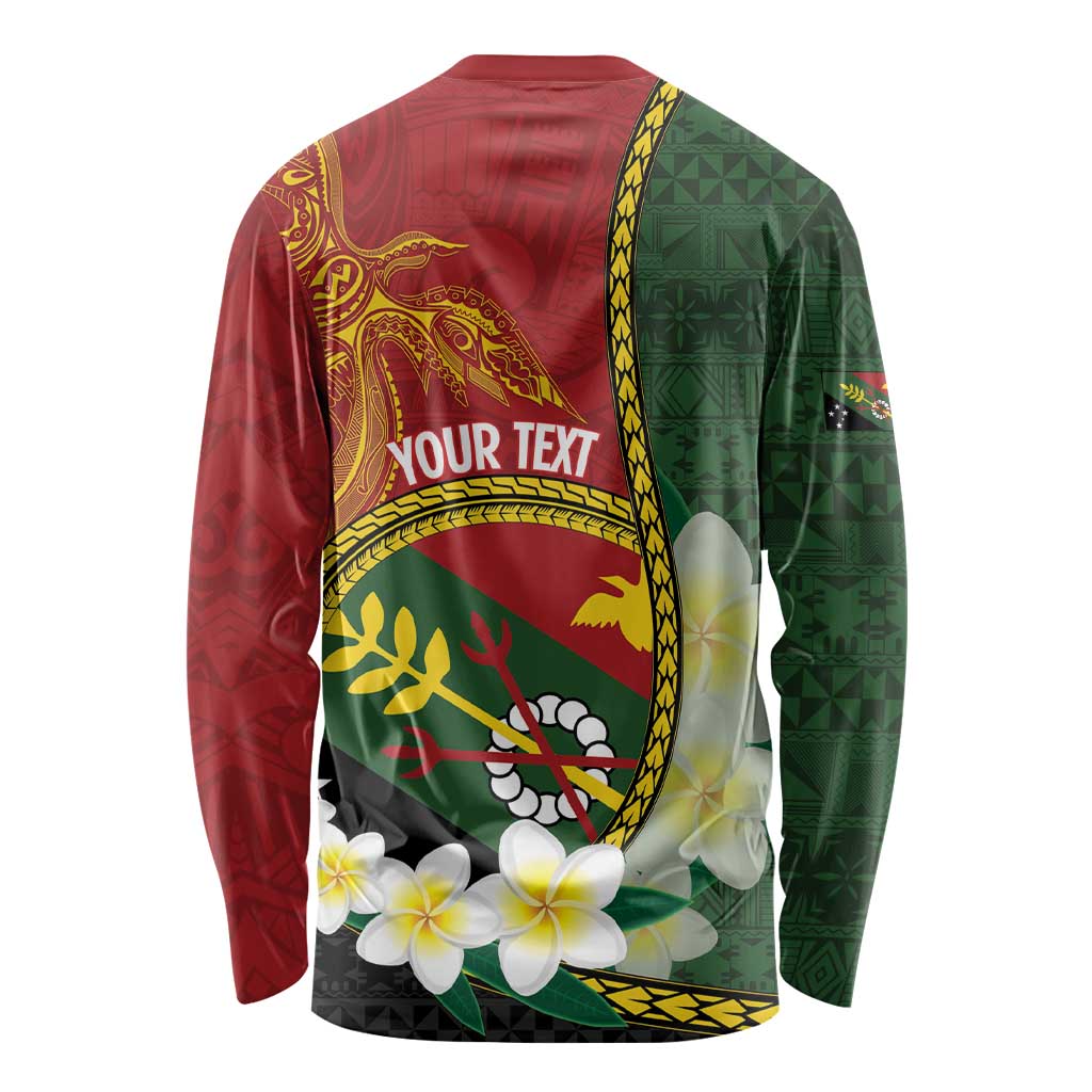 Personalised PNG Simbu Provins Long Sleeve Shirt Papua New Guinea Plumeria Melanesian Pattern LT14 - Polynesian Pride
