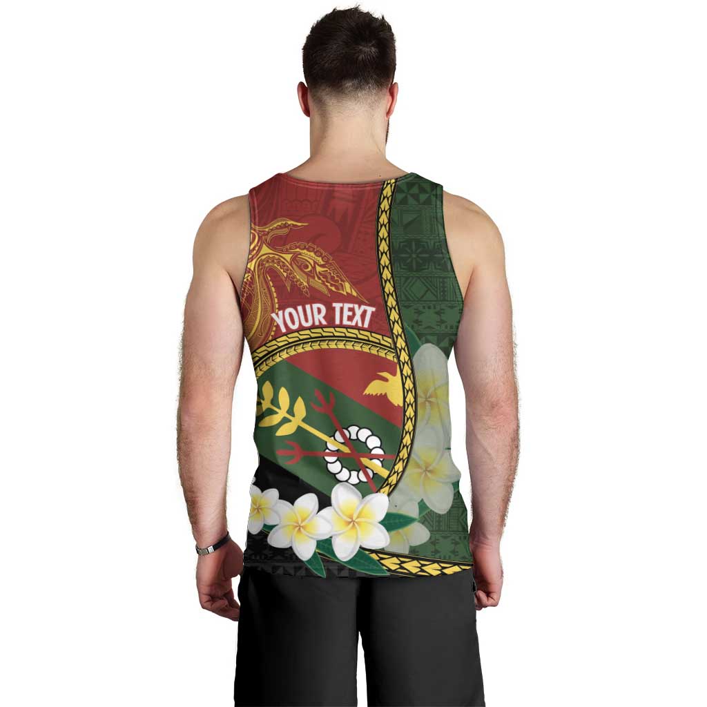 Personalised PNG Simbu Provins Men Tank Top Papua New Guinea Plumeria Melanesian Pattern LT14 - Polynesian Pride