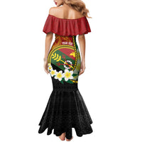 Personalised PNG Simbu Provins Mermaid Dress Papua New Guinea Plumeria Melanesian Pattern - Polynesian Pride