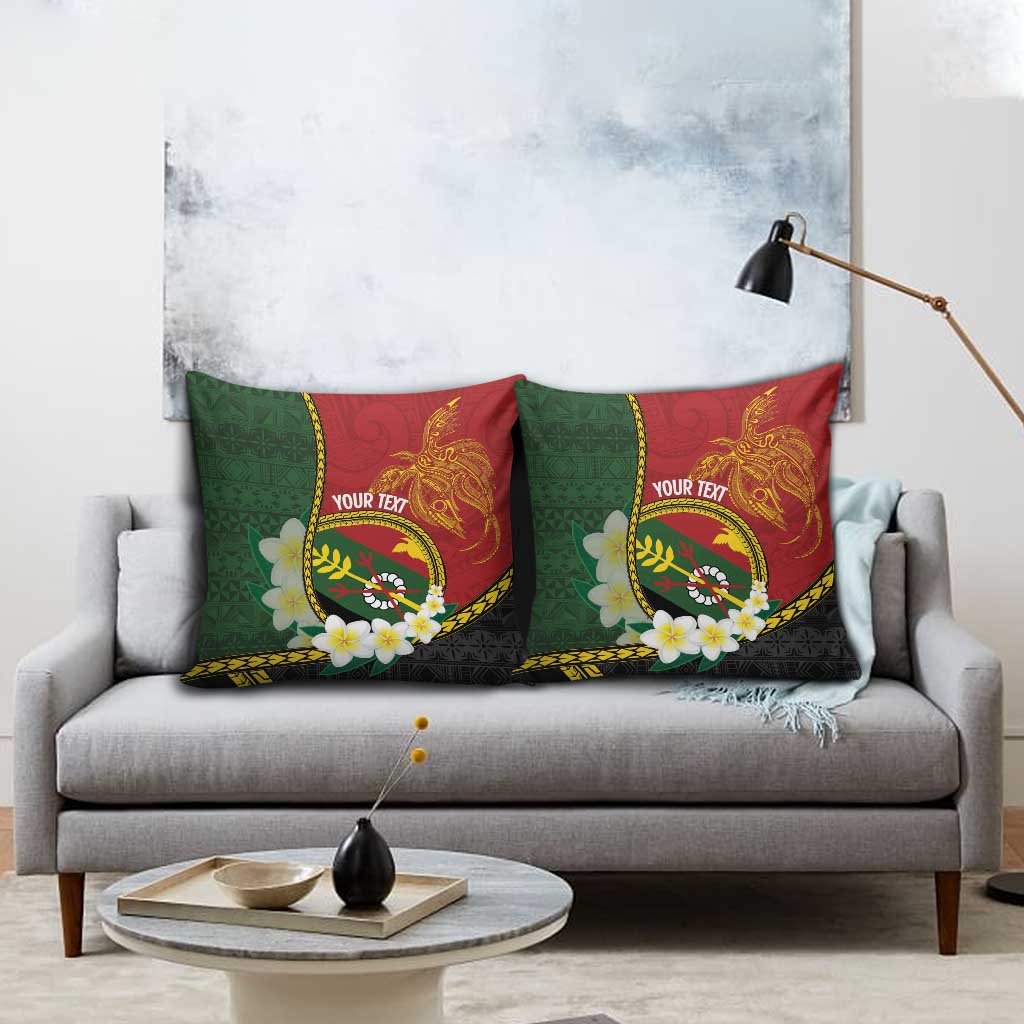 Personalised PNG Simbu Provins Pillow Cover Papua New Guinea Plumeria Melanesian Pattern - Polynesian Pride