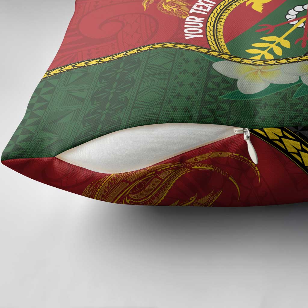 Personalised PNG Simbu Provins Pillow Cover Papua New Guinea Plumeria Melanesian Pattern - Polynesian Pride