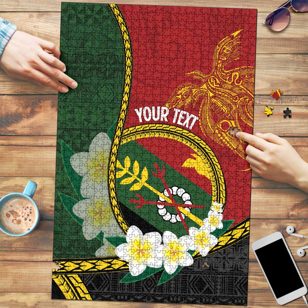 Personalised PNG Simbu Provins Puzzle Papua New Guinea Plumeria Melanesian Pattern - Polynesian Pride