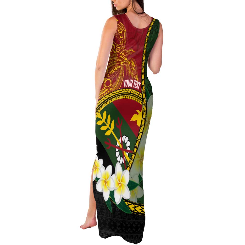 Personalised PNG Simbu Provins Tank Maxi Dress Papua New Guinea Plumeria Melanesian Pattern - Polynesian Pride