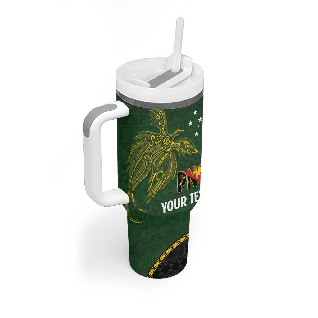 Personalised PNG Simbu Provins Tumbler With Handle Papua New Guinea Plumeria Melanesian Pattern - Polynesian Pride
