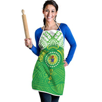 Cook Islands Manta Ray Apron Kuki Airani Tattoo Green Color LT14 - Polynesian Pride