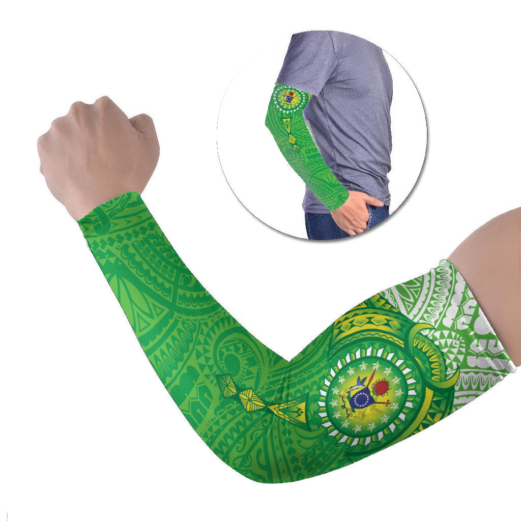 Cook Islands Manta Ray Arm Sleeves Kuki Airani Tattoo Green Color