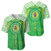 Cook Islands Manta Ray Baseball Jersey Kuki Airani Tattoo Green Color LT14 - Polynesian Pride