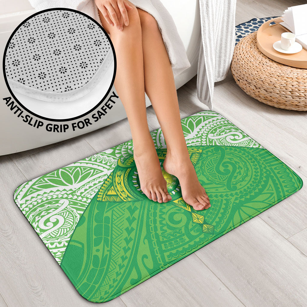 Cook Islands Manta Ray Bathroom Set Kuki Airani Tattoo Green Color LT14 - Polynesian Pride
