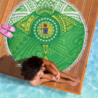 Cook Islands Manta Ray Beach Blanket Kuki Airani Tattoo Green Color LT14 - Polynesian Pride