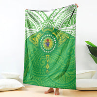 Cook Islands Manta Ray Blanket Kuki Airani Tattoo Green Color LT14 - Polynesian Pride