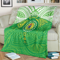 Cook Islands Manta Ray Blanket Kuki Airani Tattoo Green Color LT14 - Polynesian Pride