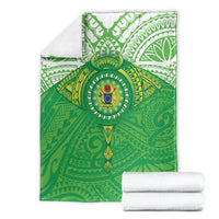 Cook Islands Manta Ray Blanket Kuki Airani Tattoo Green Color LT14 - Polynesian Pride