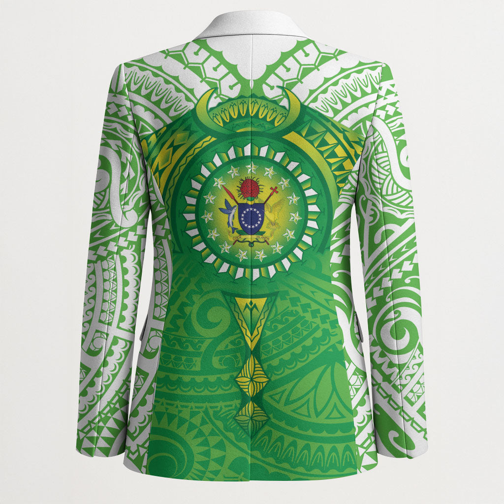 Cook Islands Manta Ray Blazer Kuki Airani Tattoo Green Color LT14 - Polynesian Pride
