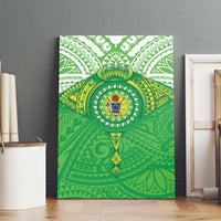 Cook Islands Manta Ray Canvas Wall Art Kuki Airani Tattoo Green Color LT14 - Polynesian Pride