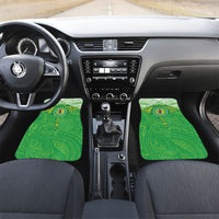 Cook Islands Manta Ray Car Mats Kuki Airani Tattoo Green Color LT14 Set 2pcs - Front Green - Polynesian Pride
