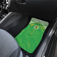 Cook Islands Manta Ray Car Mats Kuki Airani Tattoo Green Color LT14 - Polynesian Pride