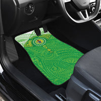 Cook Islands Manta Ray Car Mats Kuki Airani Tattoo Green Color LT14 - Polynesian Pride