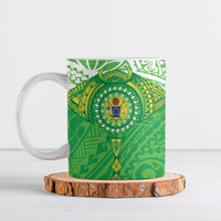 Cook Islands Manta Ray Ceramic Mug Kuki Airani Tattoo Green Color LT14 Green - Polynesian Pride