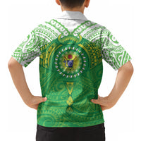 Cook Islands Manta Ray Hawaiian Shirt Kuki Airani Tattoo Green Color LT14 - Polynesian Pride