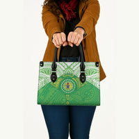 Cook Islands Manta Ray Leather Bag Kuki Airani Tattoo Green Color LT14 - Polynesian Pride