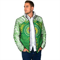 Cook Islands Manta Ray Padded Jacket Kuki Airani Tattoo Green Color LT14 - Polynesian Pride