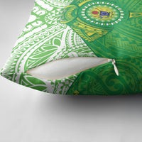 Cook Islands Manta Ray Pillow Cover Kuki Airani Tattoo Green Color LT14 - Polynesian Pride