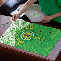 Cook Islands Manta Ray Puzzle Kuki Airani Tattoo Green Color LT14 - Polynesian Pride
