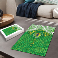 Cook Islands Manta Ray Puzzle Kuki Airani Tattoo Green Color LT14 - Polynesian Pride
