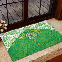 Cook Islands Manta Ray Rubber Doormat Kuki Airani Tattoo Green Color LT14 - Polynesian Pride