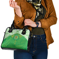 Cook Islands Manta Ray Shoulder Handbag Kuki Airani Tattoo Green Color LT14 - Polynesian Pride