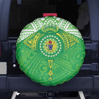 Cook Islands Manta Ray Spare Tire Cover Kuki Airani Tattoo Green Color LT14 No hole Green - Polynesian Pride