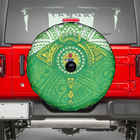 Cook Islands Manta Ray Spare Tire Cover Kuki Airani Tattoo Green Color LT14 - Polynesian Pride