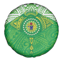 Cook Islands Manta Ray Spare Tire Cover Kuki Airani Tattoo Green Color LT14 - Polynesian Pride