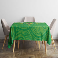 Cook Islands Manta Ray Tablecloth Kuki Airani Tattoo Green Color LT14 - Polynesian Pride