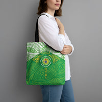 Cook Islands Manta Ray Tote Bag Kuki Airani Tattoo Green Color LT14 - Polynesian Pride