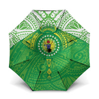 Cook Islands Manta Ray Umbrella Kuki Airani Tattoo Green Color LT14 One Size Folded 11.42 inch Opened Diameter 37.4 inch Green - Polynesian Pride