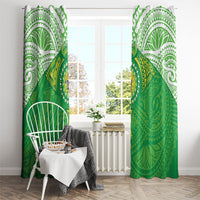 Cook Islands Manta Ray Window Curtain Kuki Airani Tattoo Green Color LT14 - Polynesian Pride