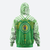 Cook Islands Manta Ray Zip Hoodie Kuki Airani Tattoo Green Color LT14 - Polynesian Pride