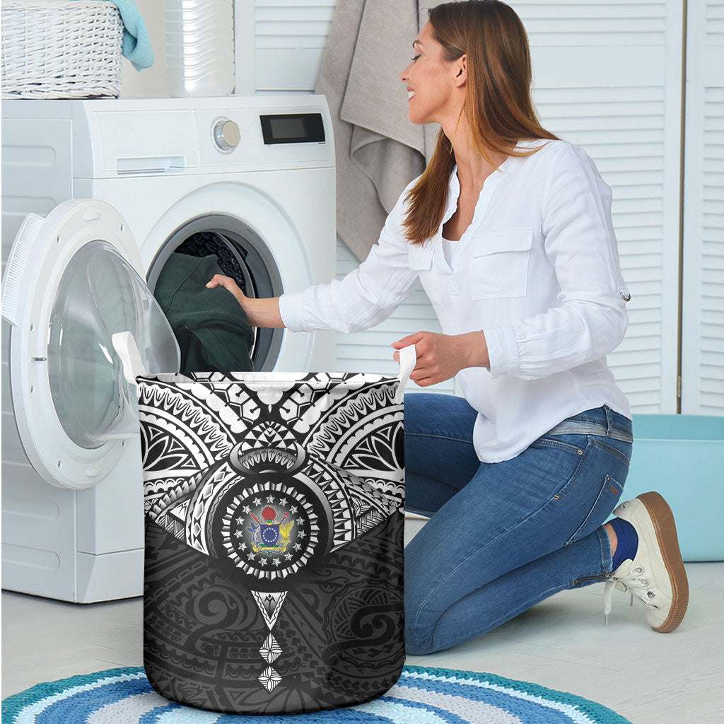 Cook Islands Manta Ray Laundry Basket Kuki Airani Tattoo Black Color LT14 - Polynesian Pride
