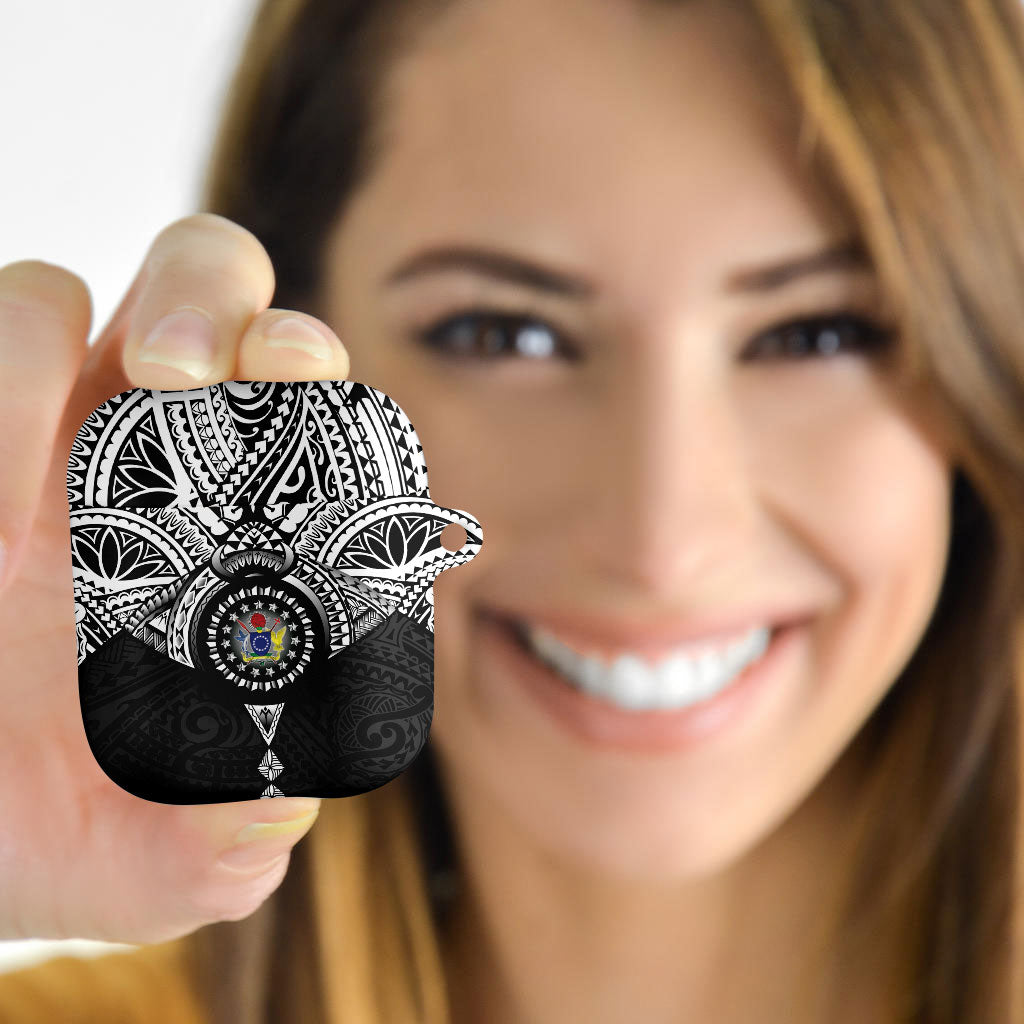 Cook Islands Manta Ray AirPods Case Kuki Airani Tattoo Black Color LT14 - Polynesian Pride