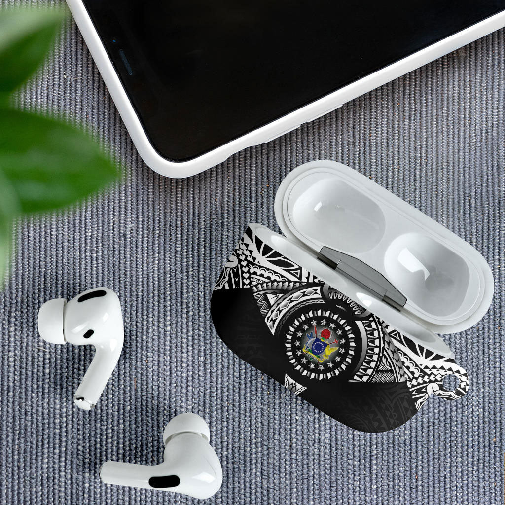 Cook Islands Manta Ray AirPods Case Kuki Airani Tattoo Black Color LT14 - Polynesian Pride