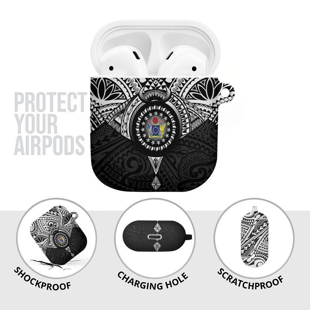 Cook Islands Manta Ray AirPods Case Kuki Airani Tattoo Black Color LT14 - Polynesian Pride