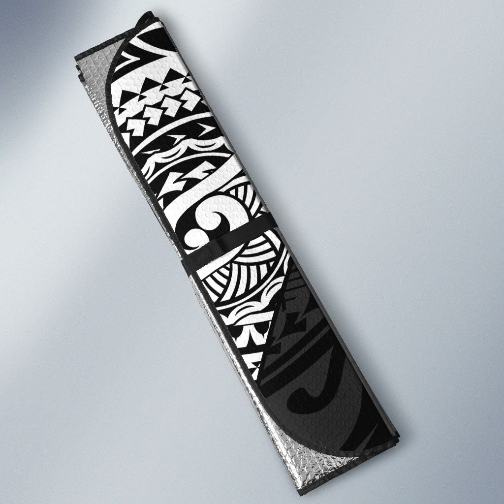 Cook Islands Manta Ray Auto Sun Shade Kuki Airani Tattoo Black Color LT14 - Polynesian Pride