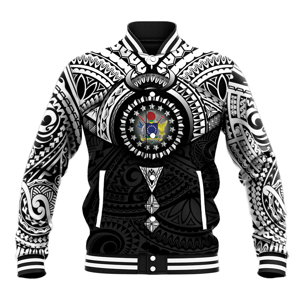 Cook Islands Manta Ray Baseball Jacket Kuki Airani Tattoo Black Color LT14 Unisex Black - Polynesian Pride