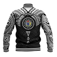 Cook Islands Manta Ray Baseball Jacket Kuki Airani Tattoo Black Color LT14 - Polynesian Pride