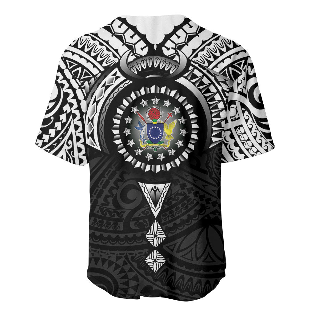 Cook Islands Manta Ray Baseball Jersey Kuki Airani Tattoo Black Color LT14 - Polynesian Pride