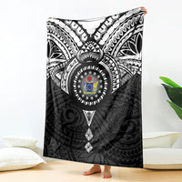 Cook Islands Manta Ray Blanket Kuki Airani Tattoo Black Color LT14 - Polynesian Pride
