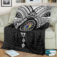 Cook Islands Manta Ray Blanket Kuki Airani Tattoo Black Color LT14 - Polynesian Pride