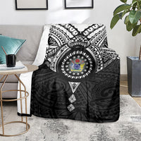 Cook Islands Manta Ray Blanket Kuki Airani Tattoo Black Color LT14 - Polynesian Pride